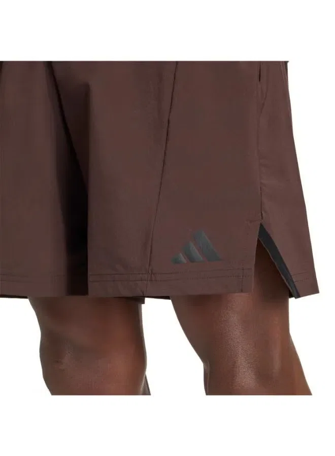 Шорты тренировочные с застежкой-молнией Designed for Training Adidas, аврора кофе — фото 3