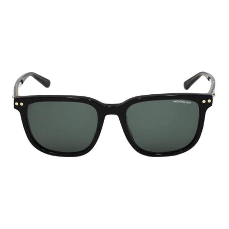 

MONTBLANC Пластиковые квадратные солнцезащитные очки мужские черные, Black