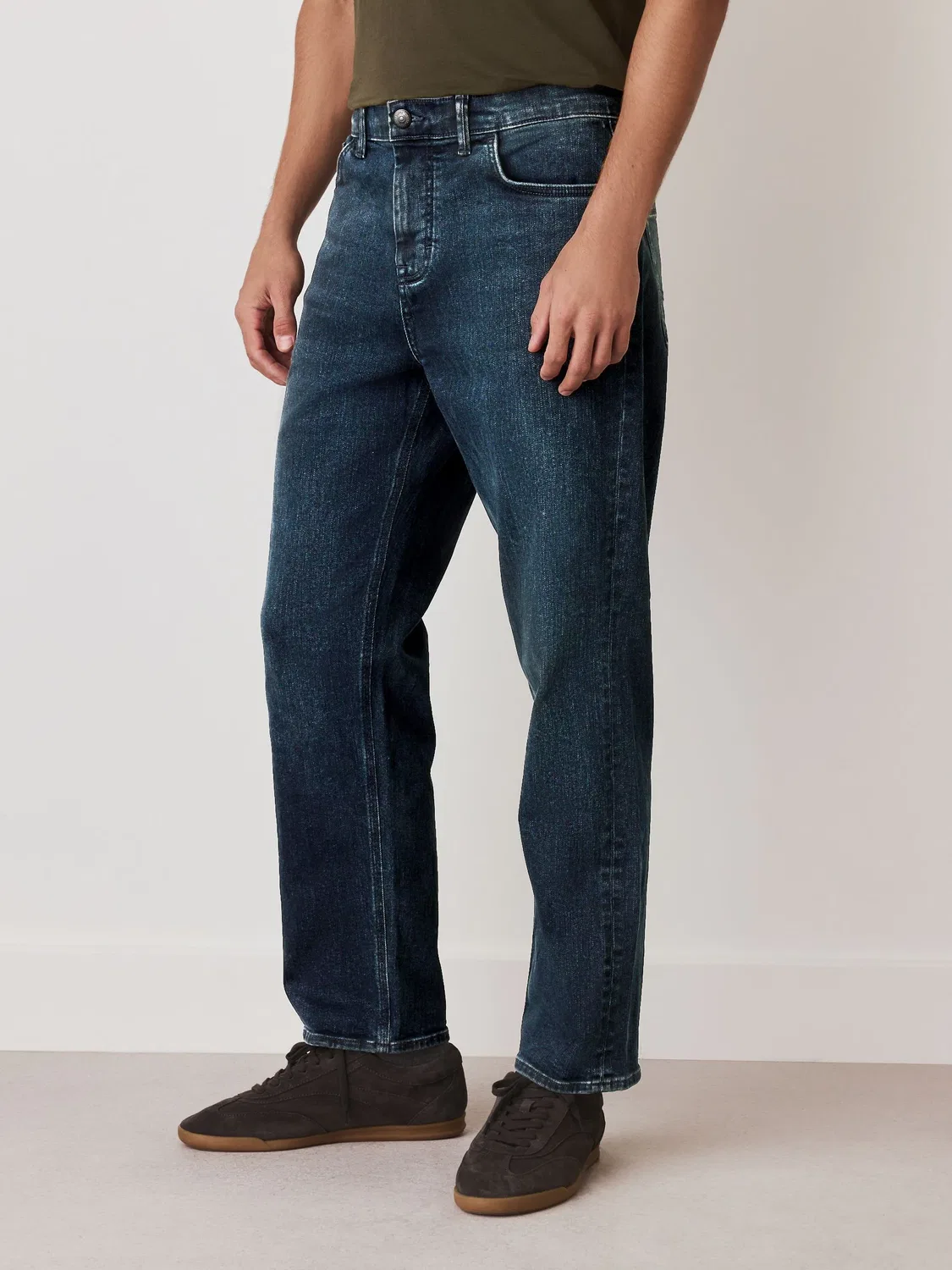 Джинсы прямого кроя Premium Crosshatch Denim Next, синие