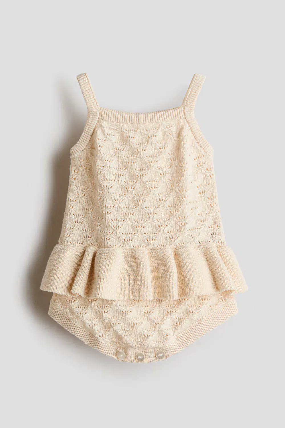 Хлопковый комбинезон ажурной вязки H&M, Cremefarben