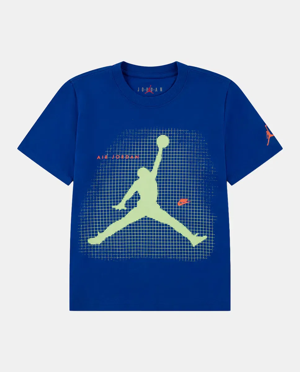Детская футболка с коротким рукавом JDB Jumpman Grid Blur Jordan, Azul — фото 3