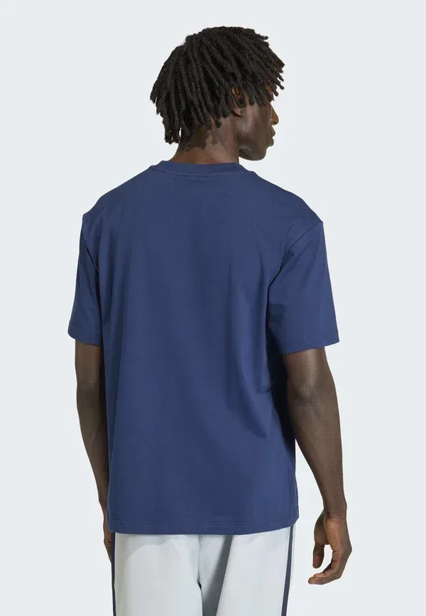 Футболка с принтом Adicolor Trefoil Adidas Originals night indigo, white, белый — фото 2