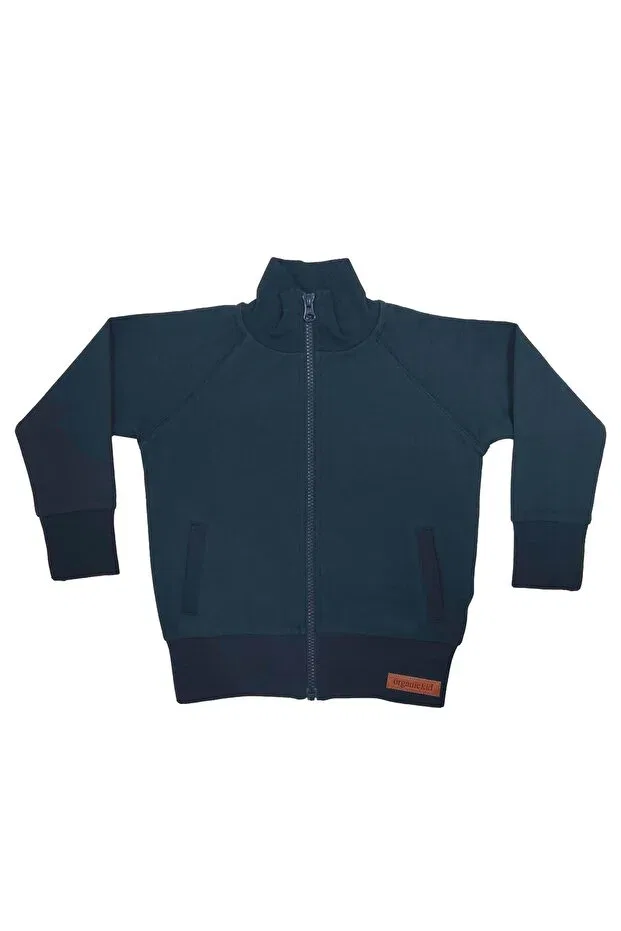 Детские свитшот для девочек с длинным рукавом Organickid, Navy Blue — фото 2