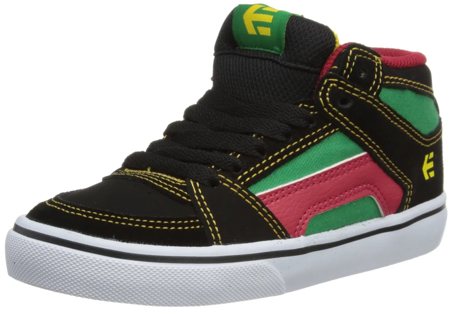 Детские кроссовки для мальчиков с принтом Kids Rvm Vulc Etnies, Black Green Black White