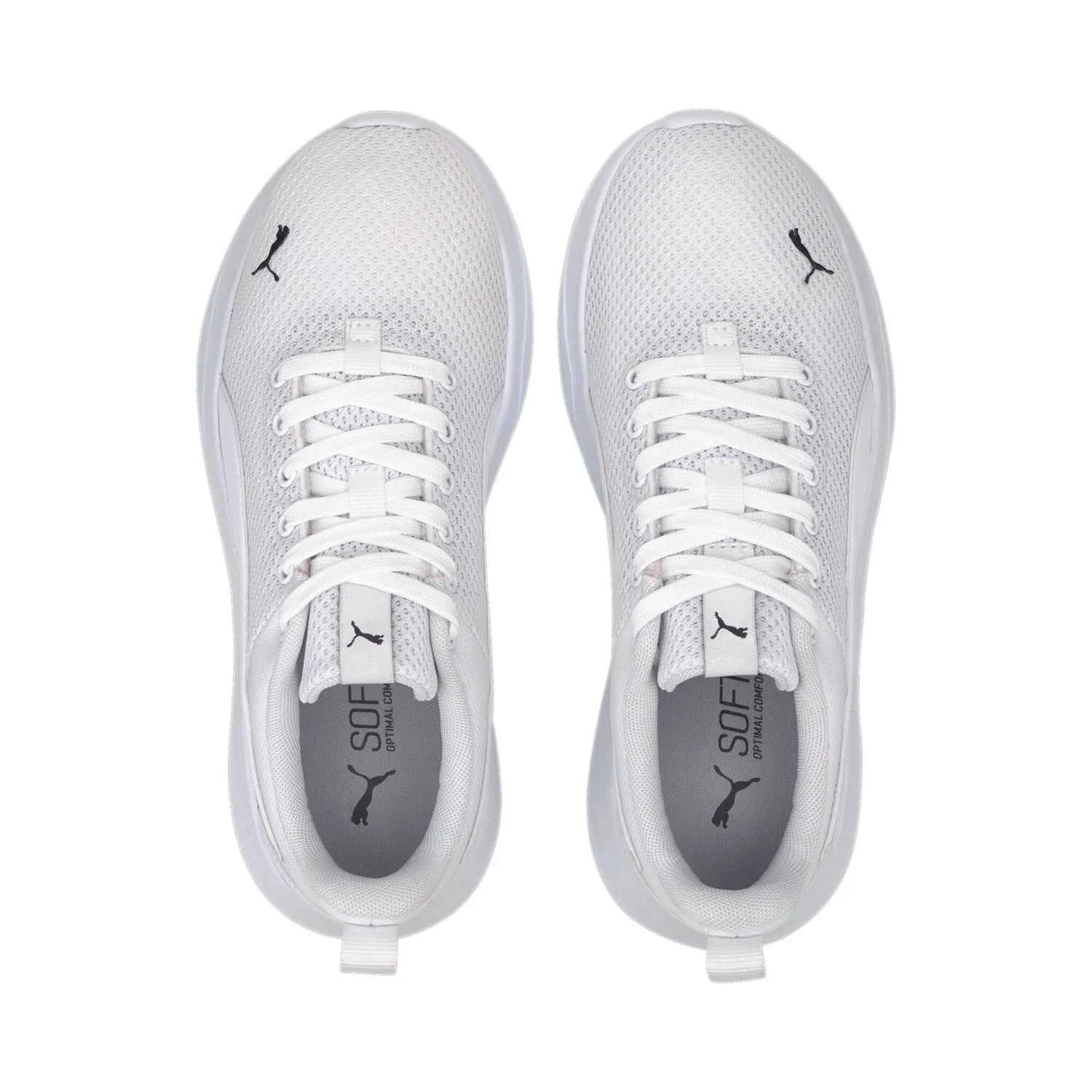 Детские текстильные кроссовки с дышащим верхом PUMA, White — фото 4