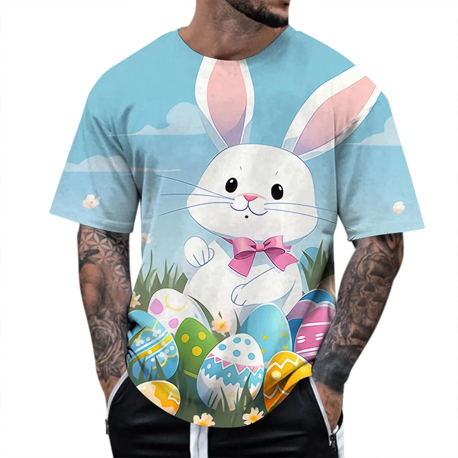 Мужская футболка с забавным принтом Men's Easter Shirt, White