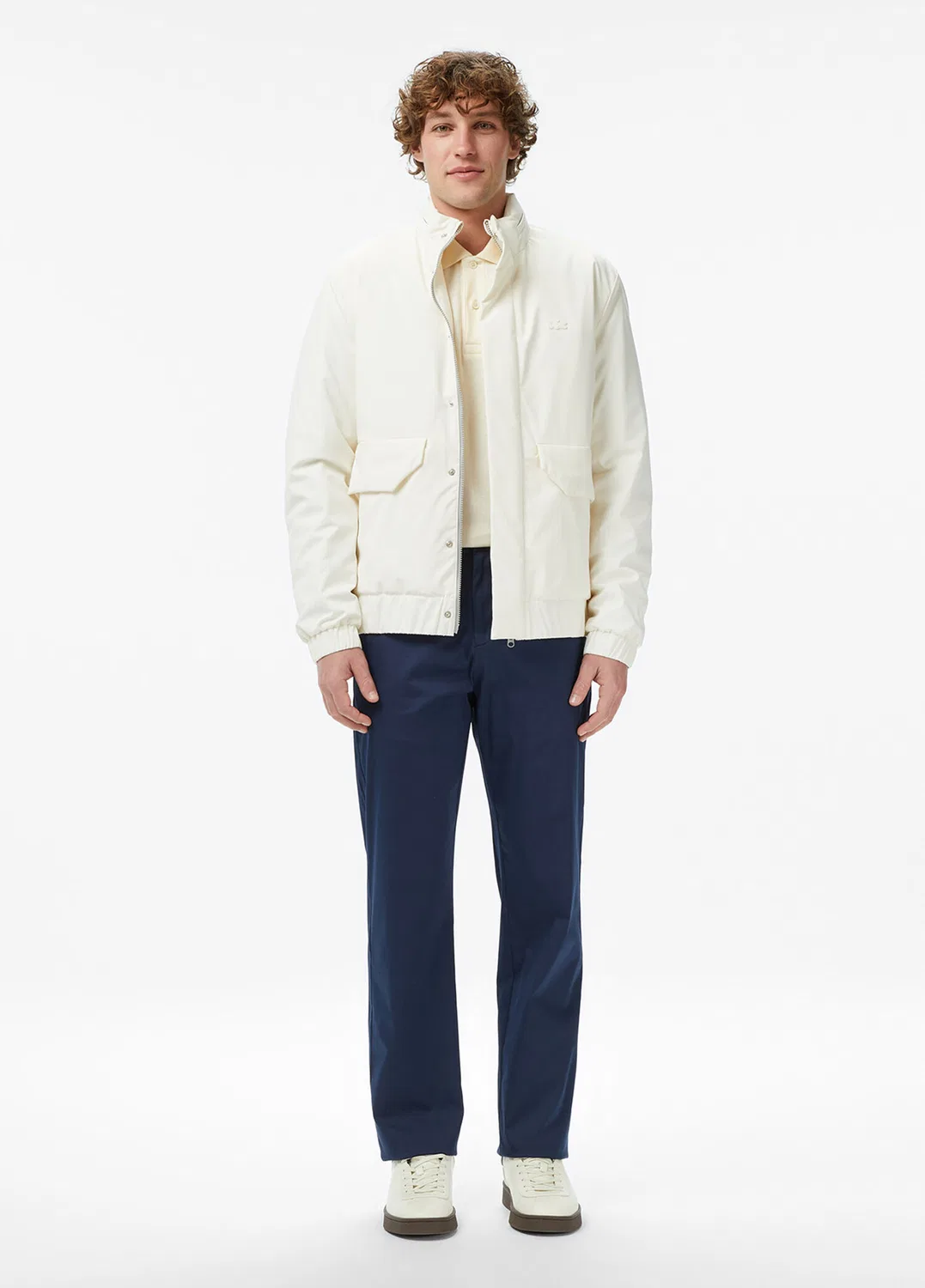Куртка Relaxed Fit Dik Yaka Lacoste, cream — фото 4