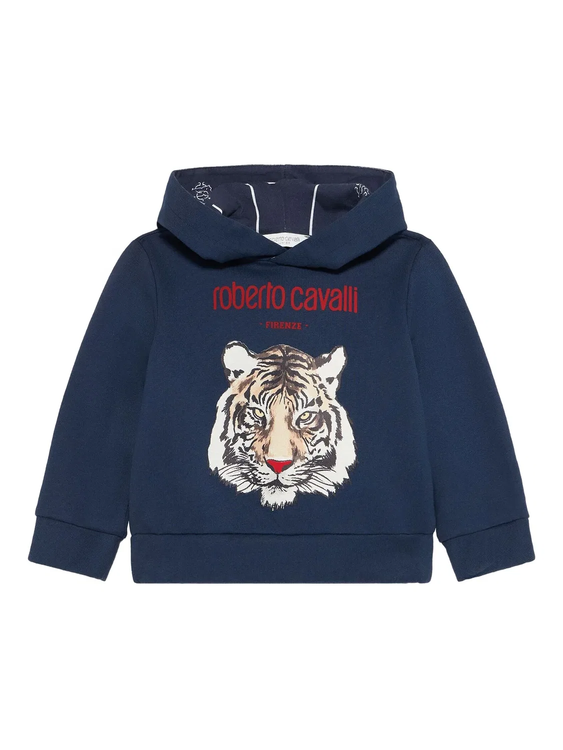 Толстовка с капюшоном с тигровым принтом Roberto Cavalli, синий