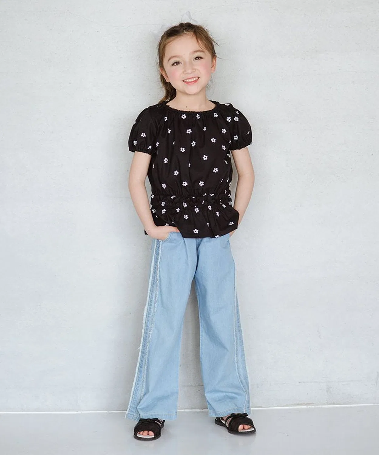 Детские джинсовые брюки с эффектом охлаждения, модель Light Denim, branshes, Navy — фото 3