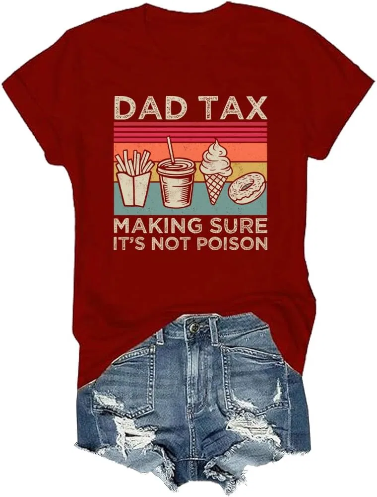 Мужская футболка с принтом Dad Tax, Claret