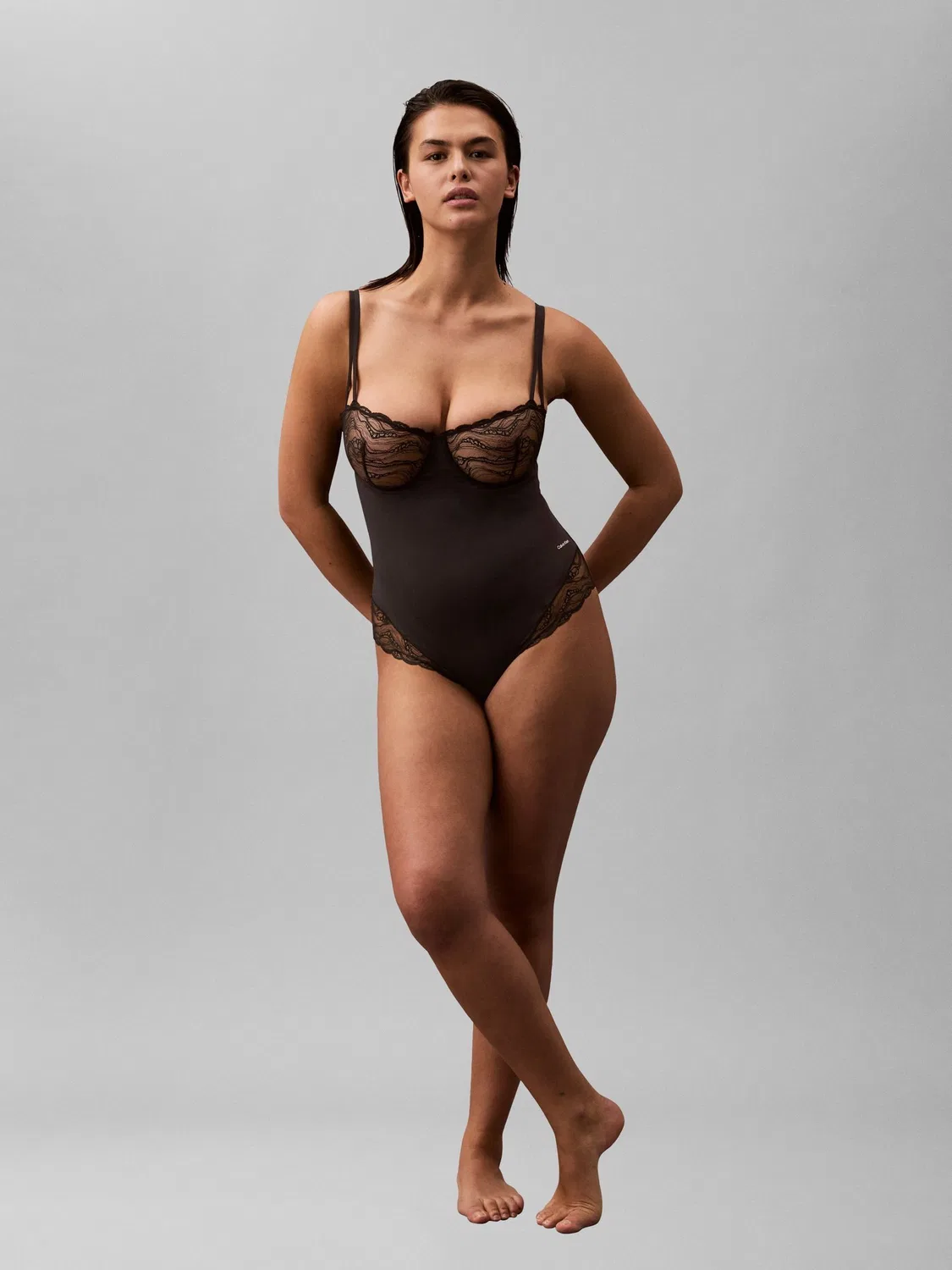 Боди Calvin Klein Sensual Stretch Lace, черный