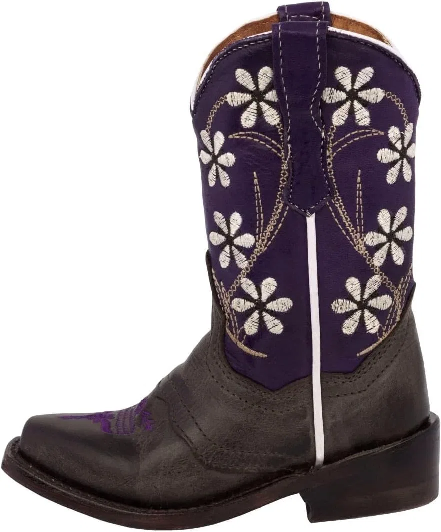 Детские сапоги для девочек с цветочной вышивкой Veretta Boots, Purple — фото 2
