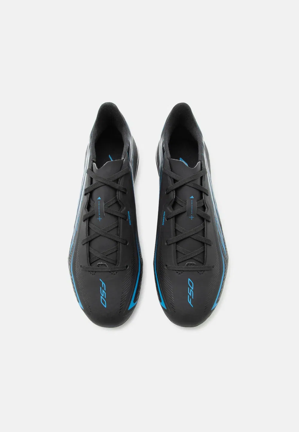 Детские футбольные бутсы F50 Hyperfast League FG унисекс для твердого грунта Adidas Performance, Core Black/Lucid Ray Blue — фото 4