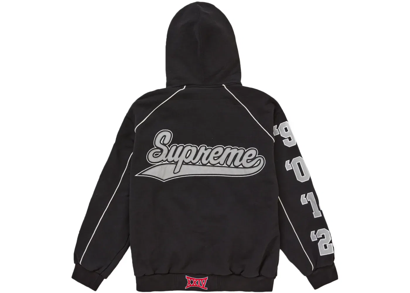 Мужская худи на молнии с принтом Playoffs Supreme, Черный — фото 2
