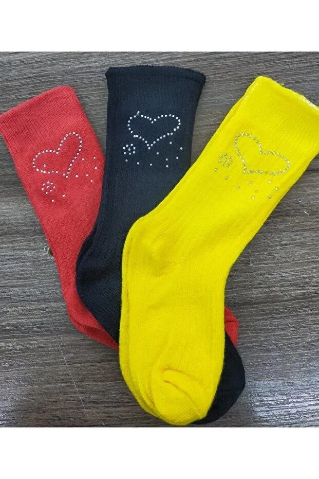 Детские носки для девочек с каменной печатью Özkardeşler Baby, Red Black Yellow
