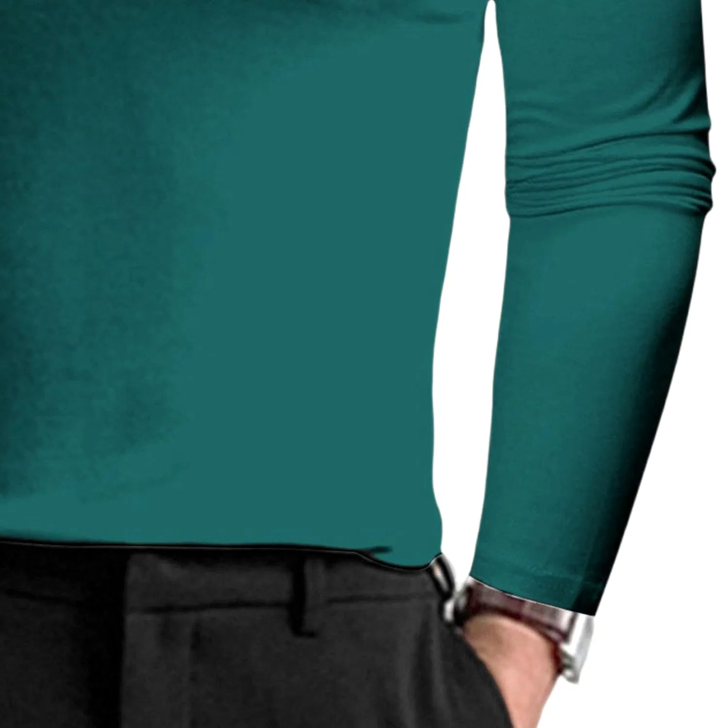 Мужская водолазка slim fit Basic, Green — фото 4