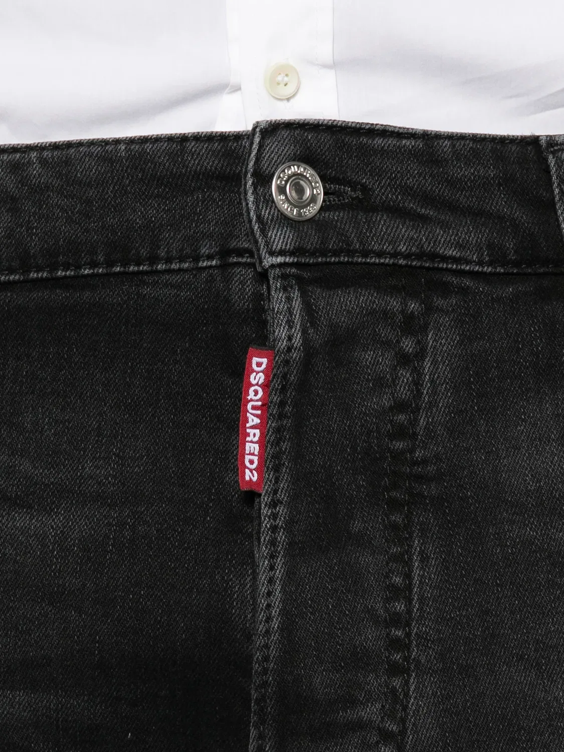 Джинсы с эффектом потертости черные DSQUARED2, черный — фото 2