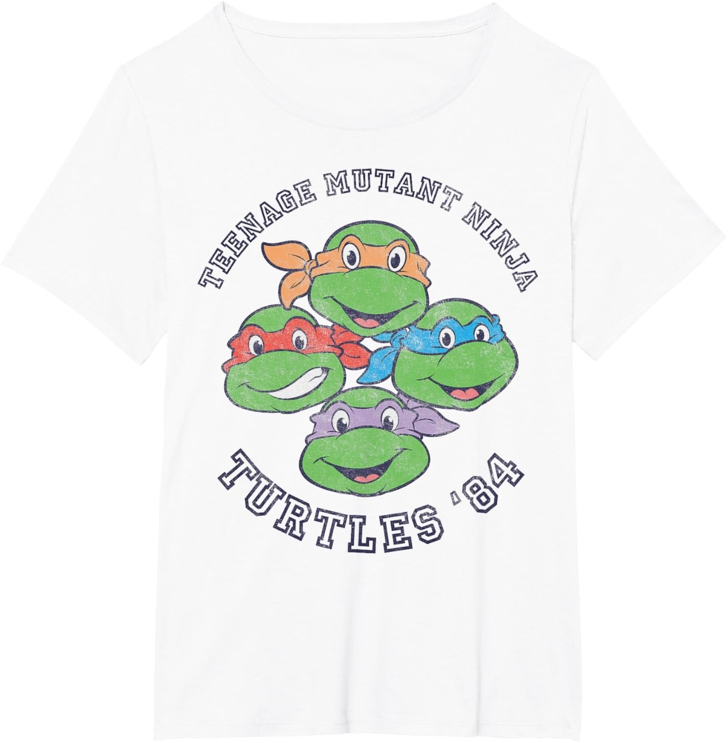 

Женская футболка Teenage Mutant Ninja Turtles Old School 1984, Plus Size, белый