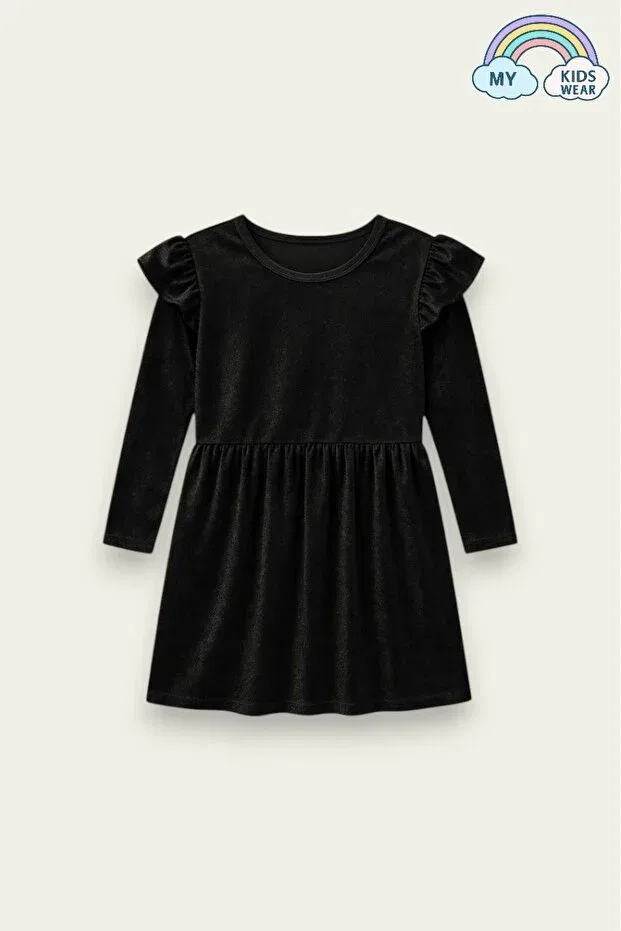 Детское платье для девочек с длинным рукавом My Kids Wear, Black