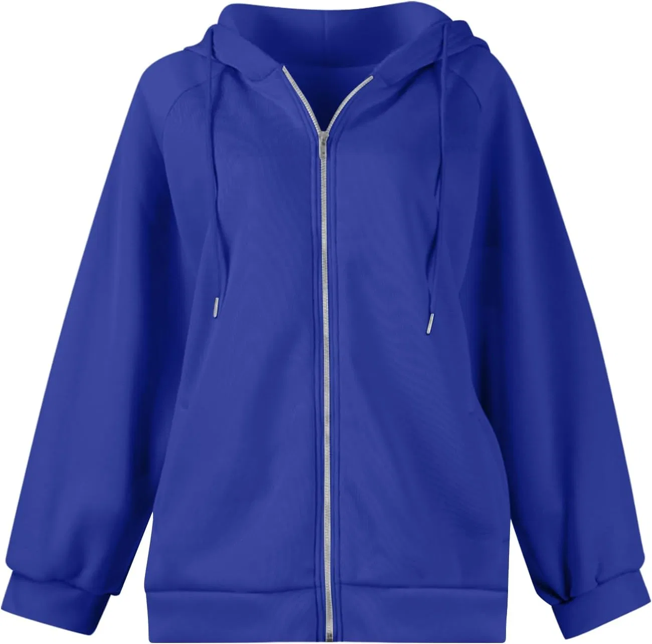 Женское худи на молнии оверсайз с капюшоном, с принтом, R70-Dark Blue — фото 3