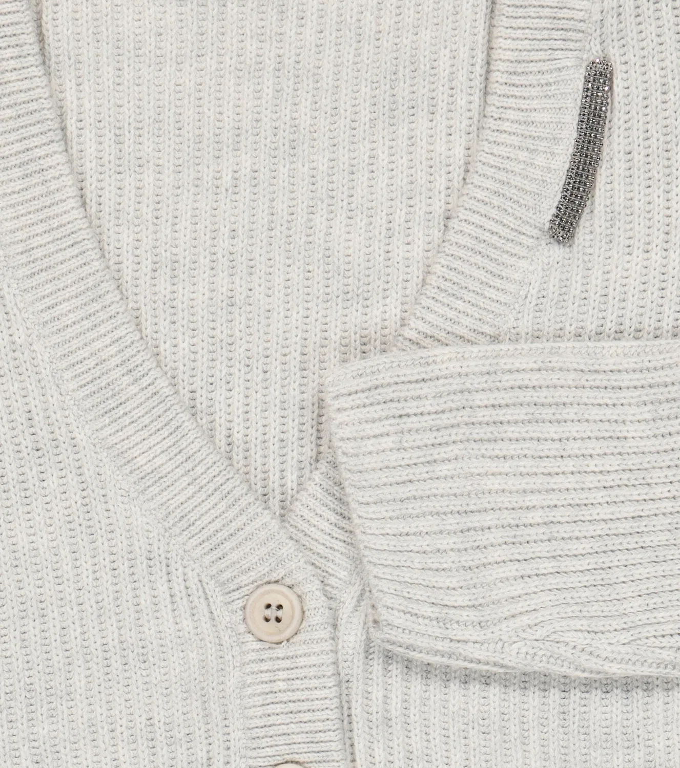 Укороченный кардиган с вышивкой Brunello Cucinelli Kids, серый — фото 2