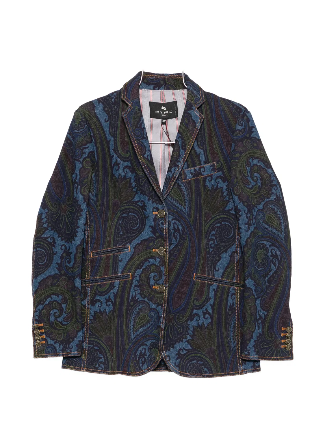 Джинсовая куртка с узором пейсли Etro, синий