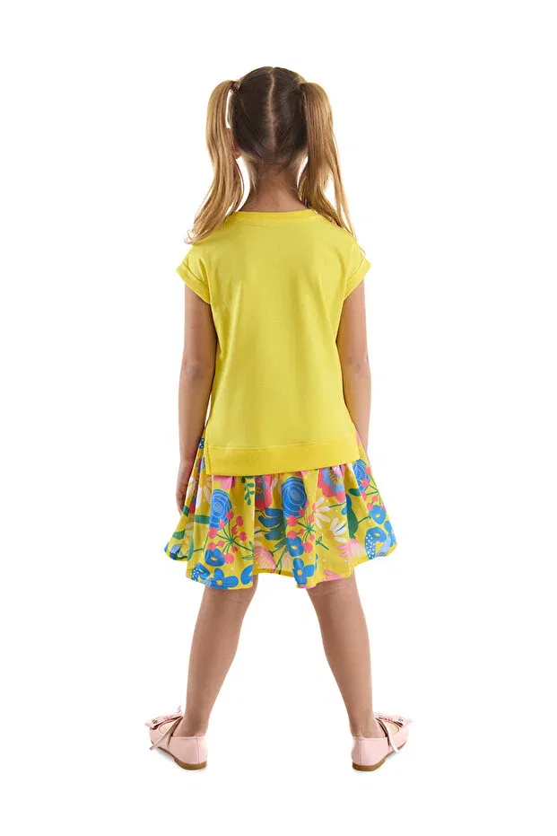 Детское платье для девочек с принтом Yellow Floral Daisy Mshb&G, Yellow — фото 2