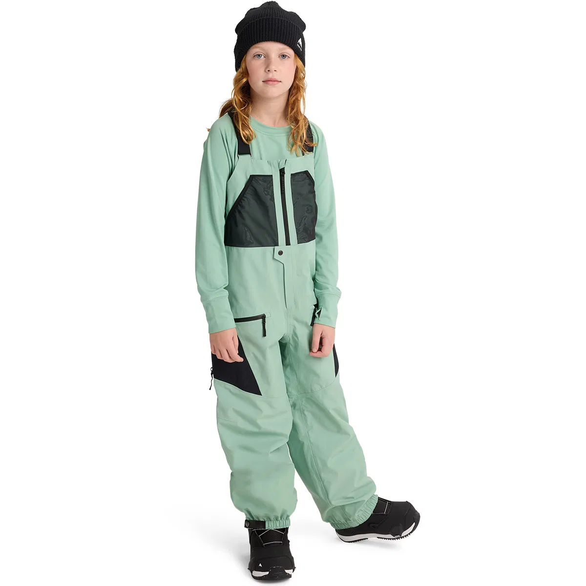 Детский сноубордический комбинезон с подтяжками Outbeam 3L Bib Pant Burton, Soft Sage/True Black — фото 3