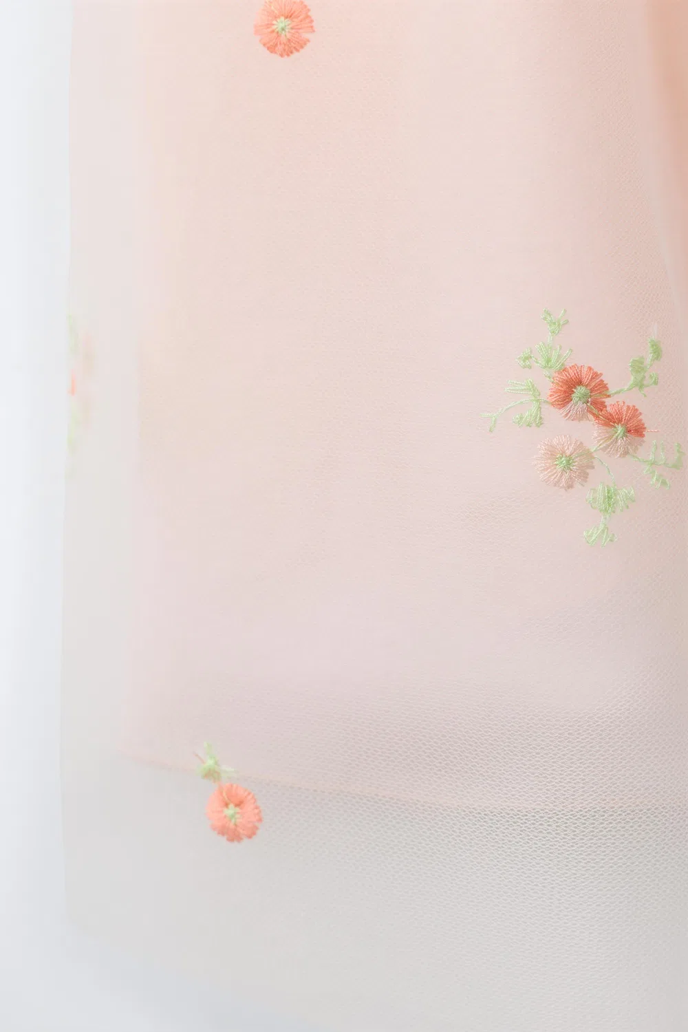 Платье из тюля с цветочным принтом ZARA, Pastel Pink — фото 4