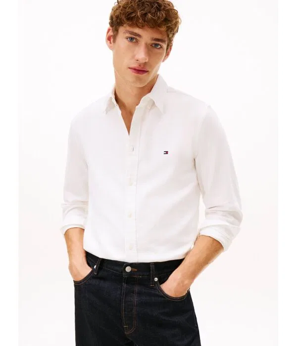 Мужская рубашка с принтом Dobby Tommy Hilfiger, белый