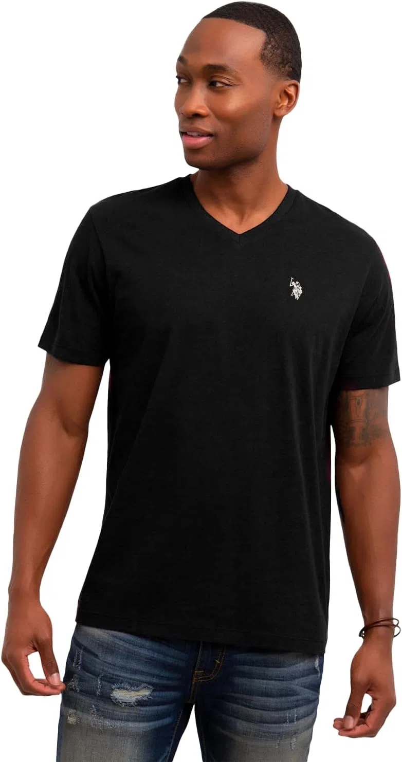 Мужская футболка с V-образным вырезом U.S. POLO ASSN., Black — фото 2
