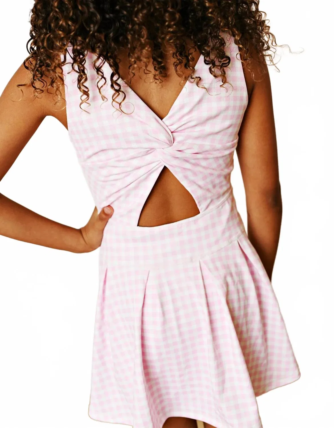 Детское платье для девочек с принтом Gingham Active Dress Swoon Baby Clothing, розовый — фото 2