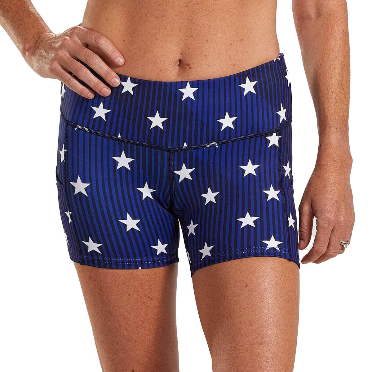 

Спортивные брюки женские LTD Running Pulse Short - Stars & Stripes ZOOT, лазурный/белый