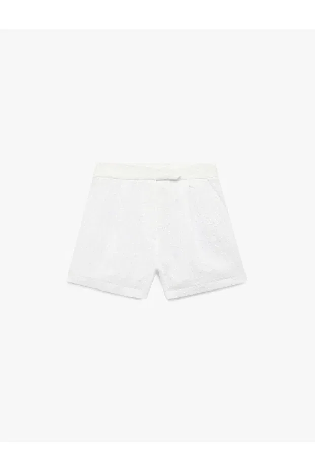 Детские шорты для девочек с принтом Koton, White Patterned
