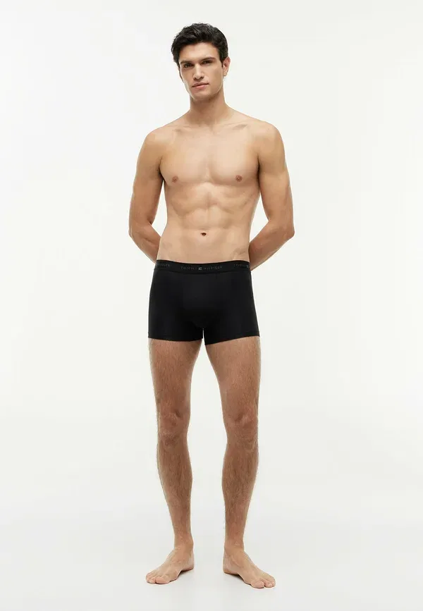 Трусы, комплект из 3 штук, облегающие, signature waistband trunks Tommy Hilfiger black, черный