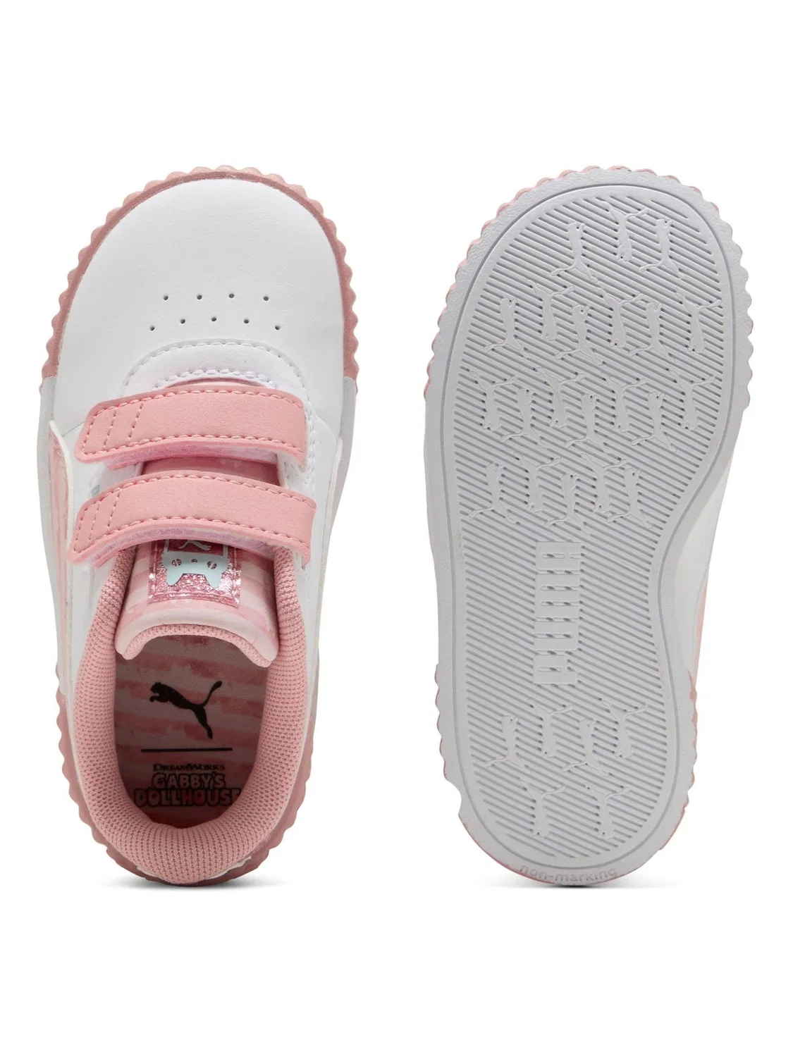 Кроссовки детские Carina 3.0 Puma, бело-розовые — фото 4