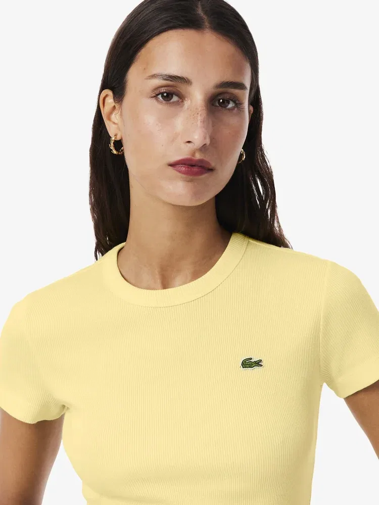 Футболка женская LACOSTE Lemon, Slim Fit, Лимонный — фото 2