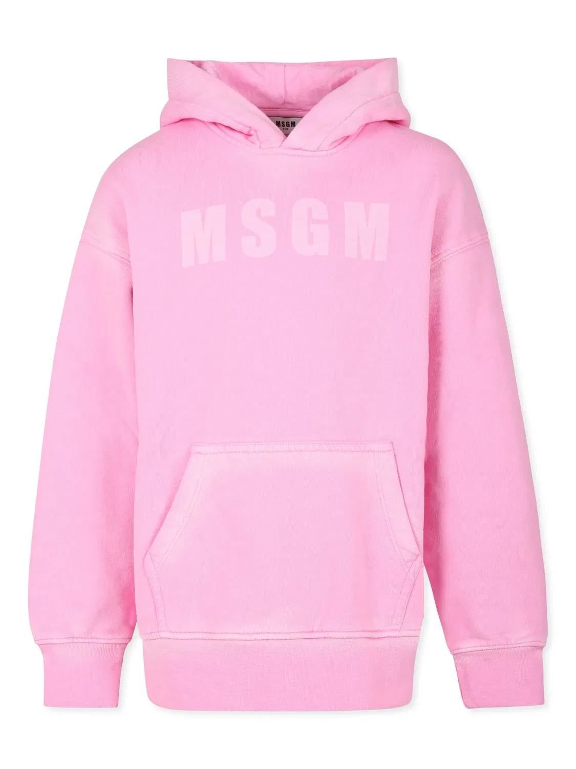 Хлопковое худи с логотипом MSGM, розовый