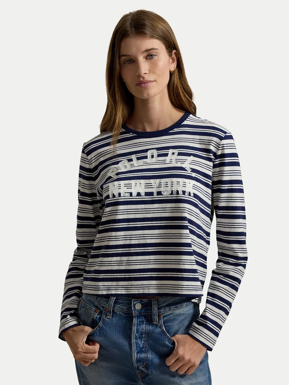 Женская блузка стандартного кроя Polo Ralph Lauren, темно-синий