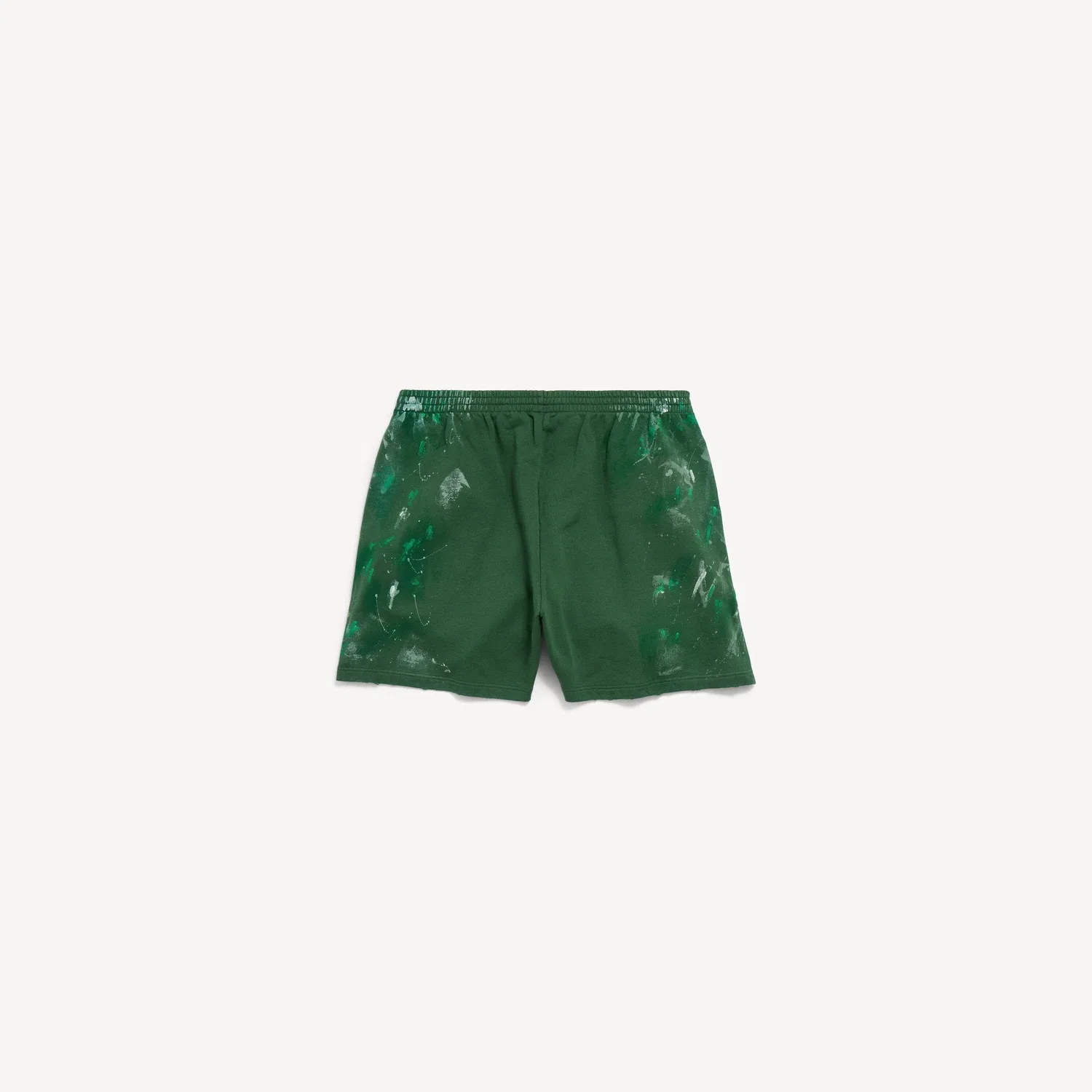 Мужские свободные шорты Balenciaga с брызгами краски цвета Bottle Green, зеленый — фото 2