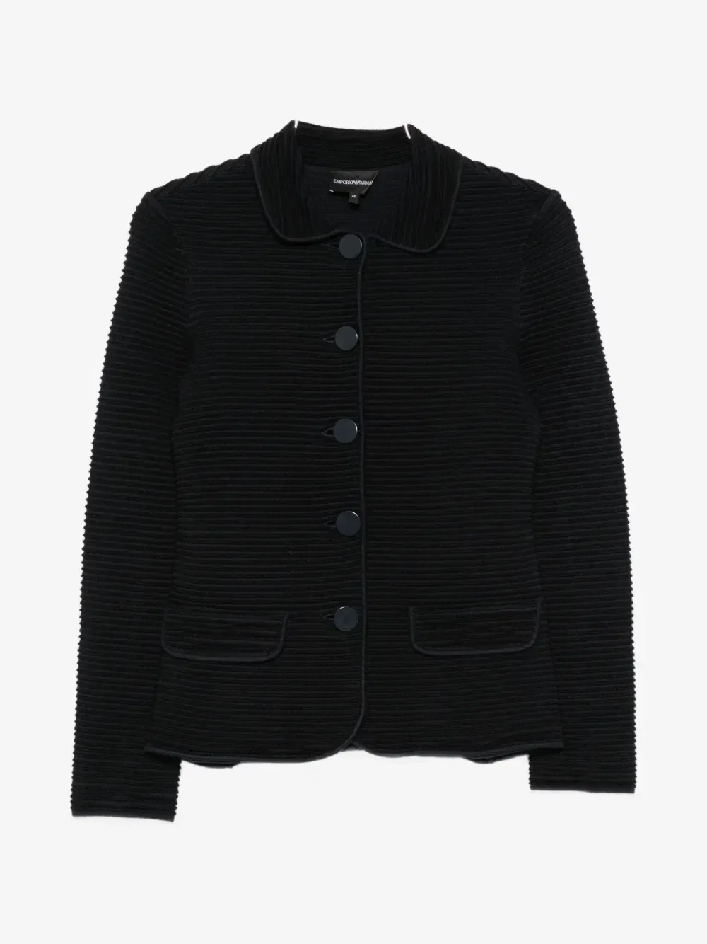 Вязаная куртка в рубчик Emporio Armani, синий