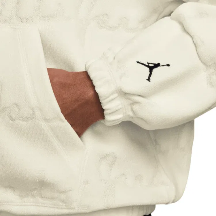Мужской пуловер-худи Air Jordan Flight Jacquard Pullover Hoodie, белый — фото 3
