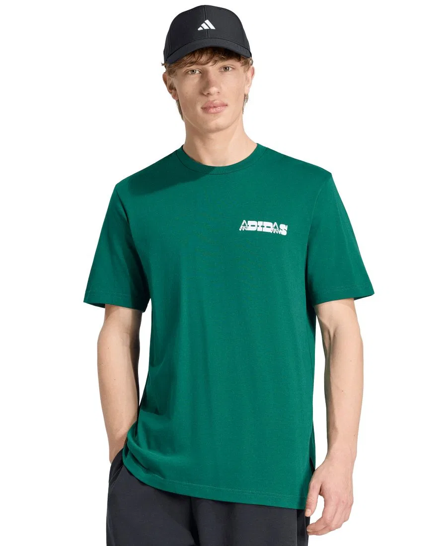 Футболка с графическим принтом Novelty Cards adidas, Collegiate Green — фото 3