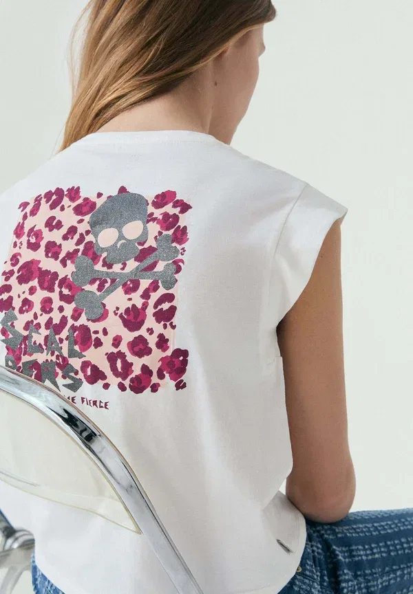 Футболка с принтом Fierce tee girls Scalpers, белый — фото 4