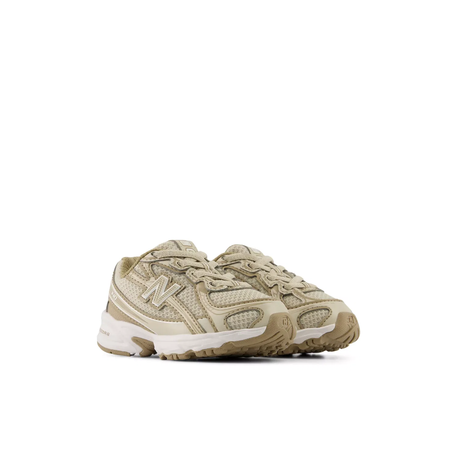 Детские кроссовки на шнурках-резинках с амортизацией 740 Bungee Lace New Balance, Timberwolf With Driftwood — фото 2