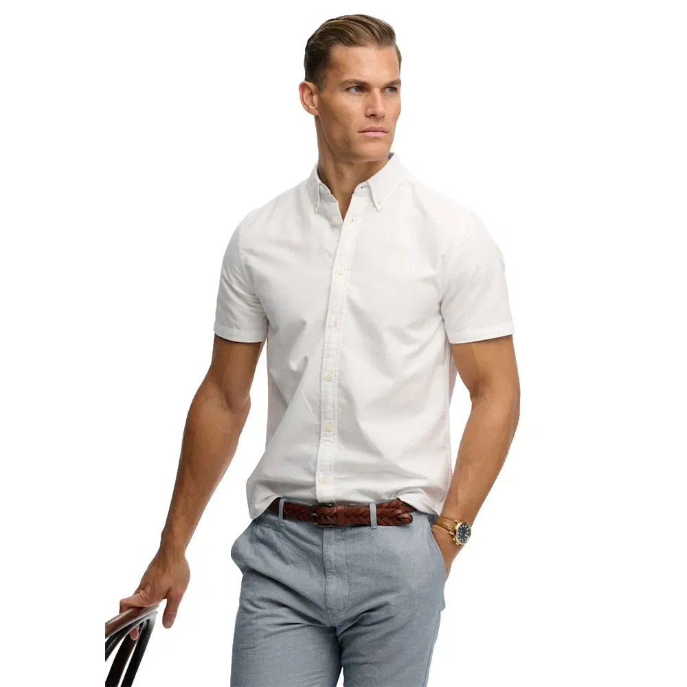Рубашка с коротким рукавом Preppy Oxford Superdry, белый — фото 4