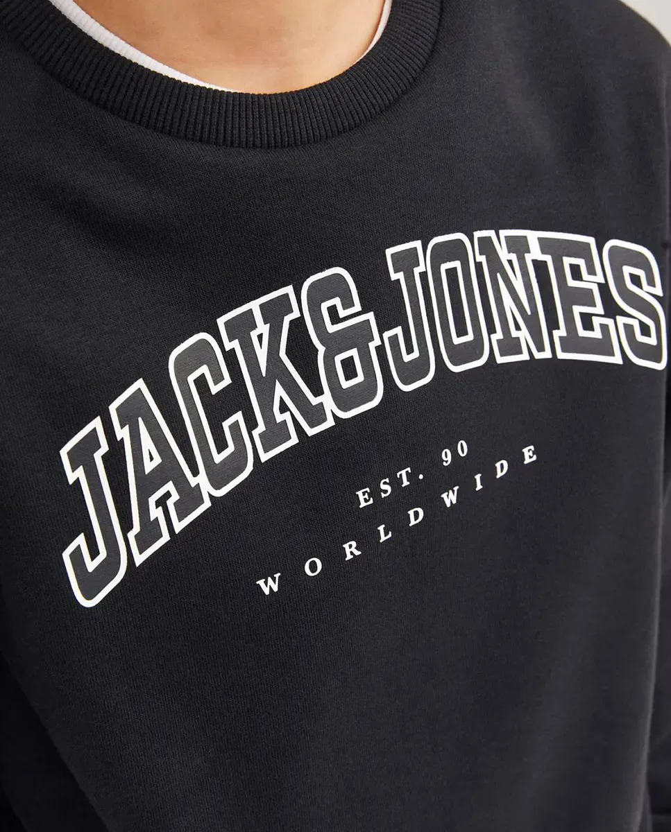 Детская свитшот для мальчиков с длинным рукавом Jack & Jones, Negro — фото 3