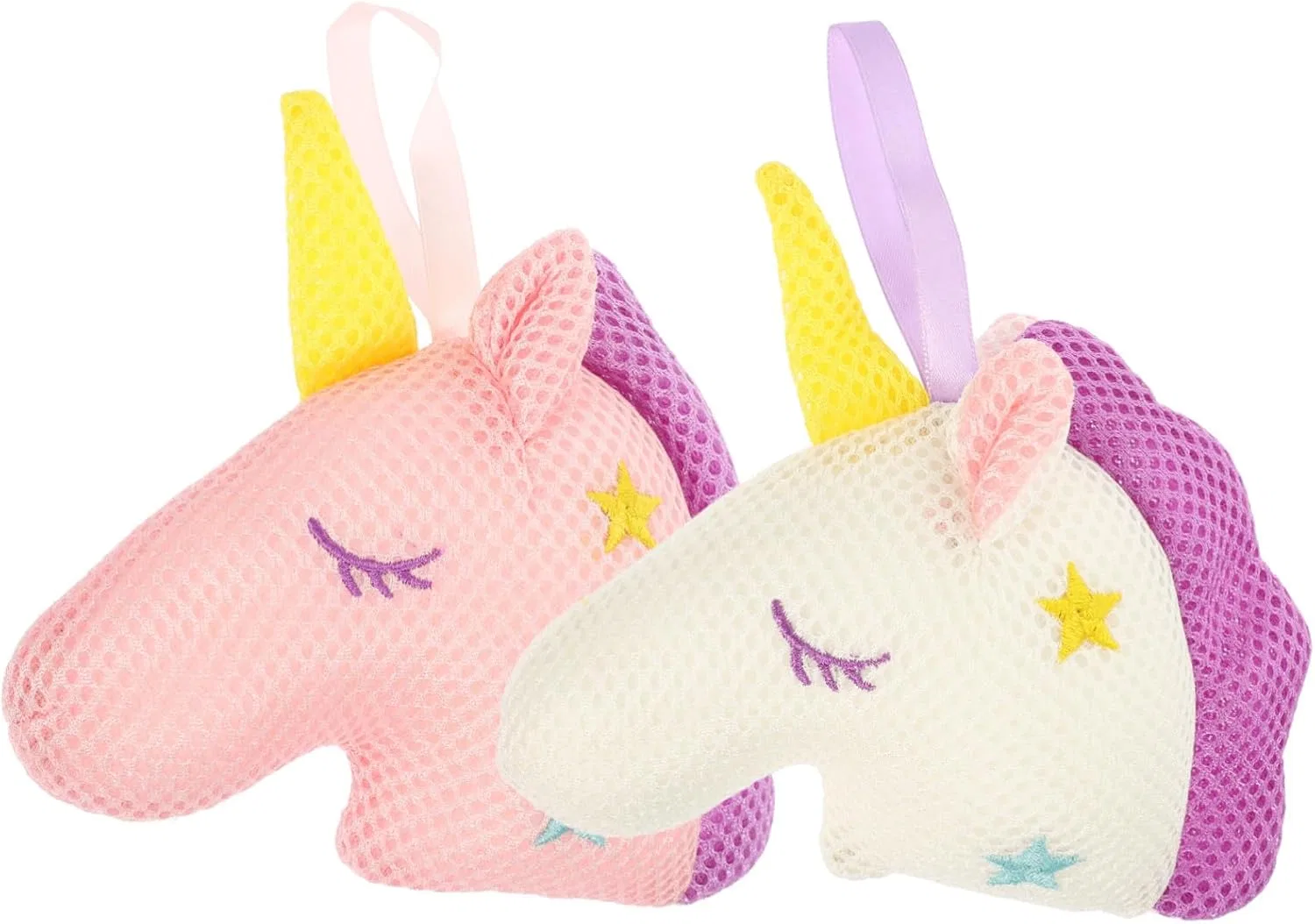 Мочалка для душа Einhorn, Didiseaon, 2 шт, 16x10x5 см, Белый, Розовый
