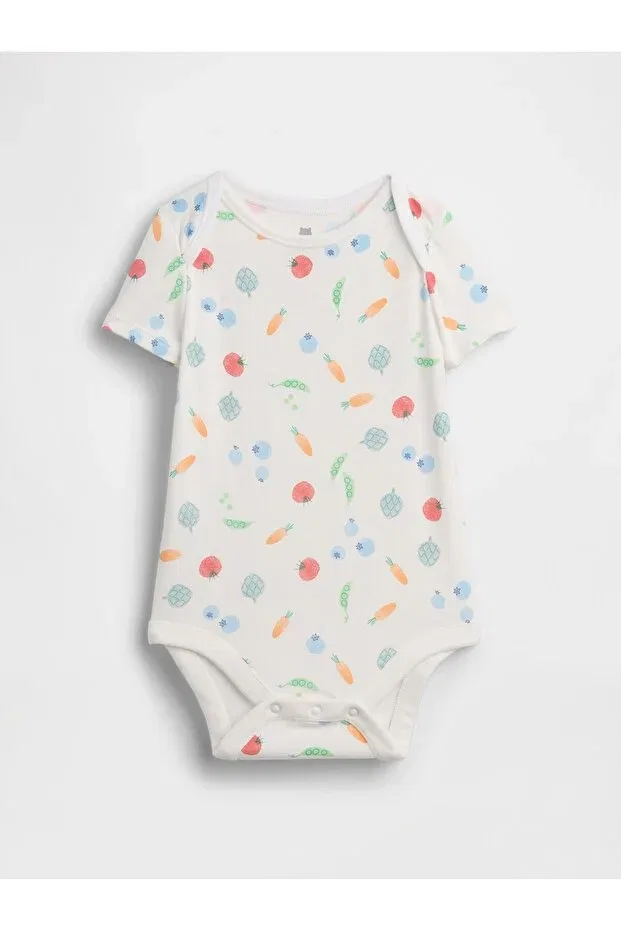 Детское боди ползунки с коротким рукавом First Favorites Gap, Off White