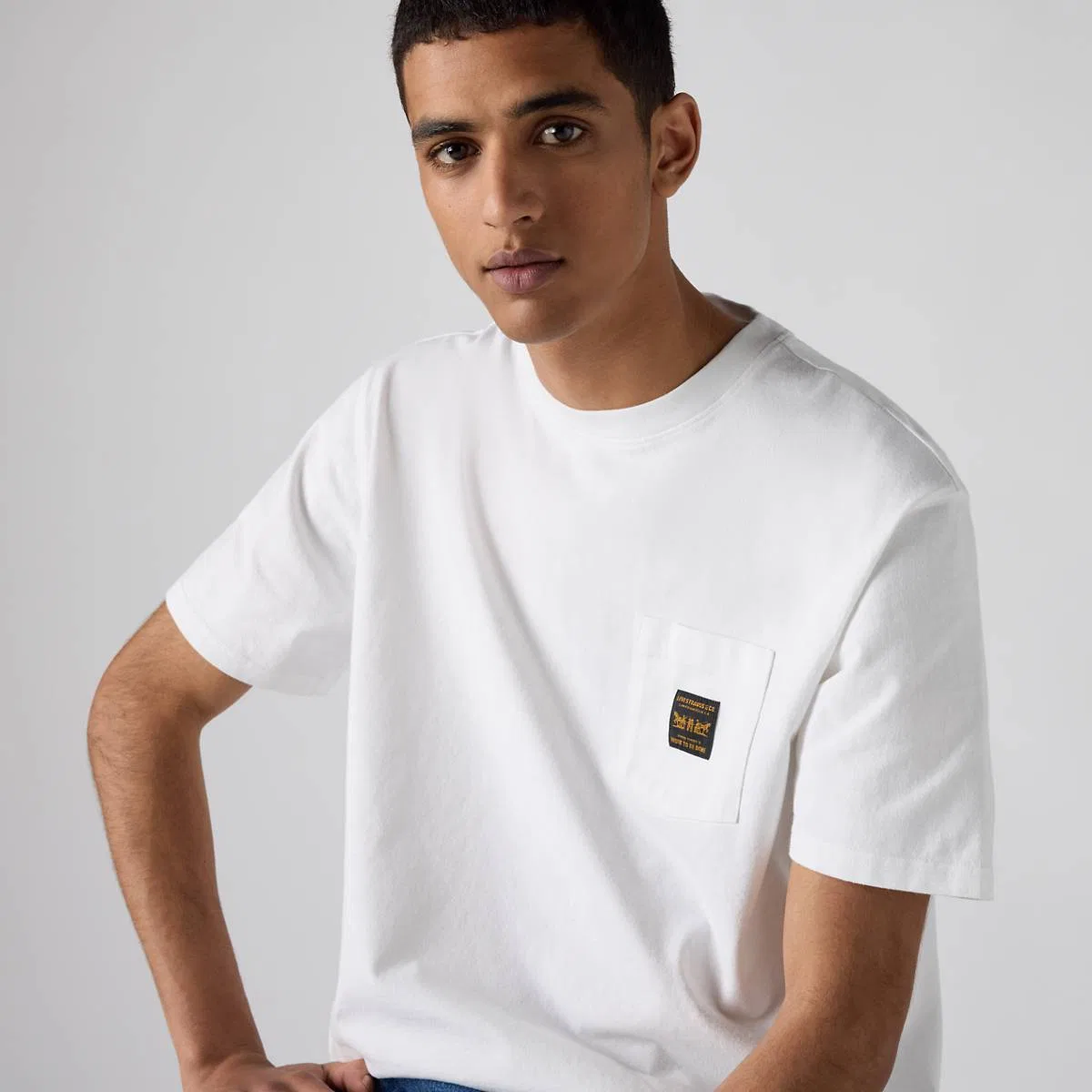 Рабочая футболка с коротким рукавом и карманом Levi's, Bright White - White — фото 2